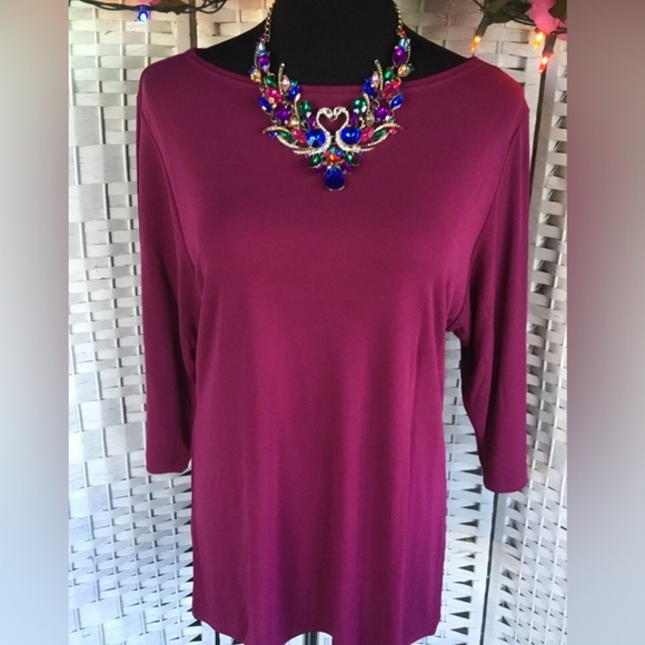 Vtg The Look by Randolph Duke Maroon Blouse Vintage Burgundy M Medium  N… - Picture 2 of 7